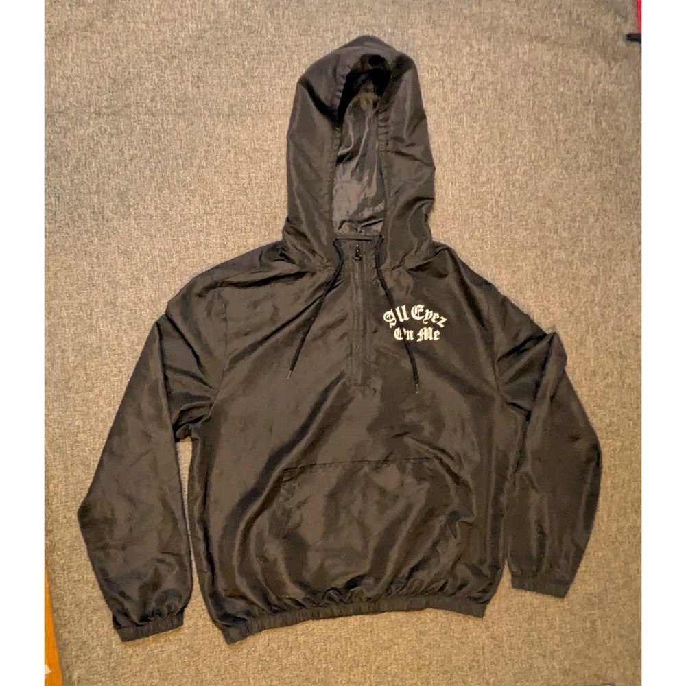 2Pac Mens Windbreaker Jacket Westcoast All Eyez On Me Rap Graphic Logo Medium